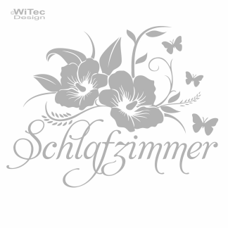 Türaufkleber Schlafzimmer Hibiskus Blumen Schmetterling...