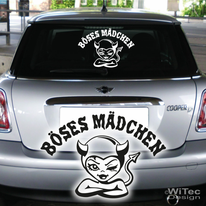 AA246 Autoaufkleber Böses Mädchen Teufel Auto Aufkleber