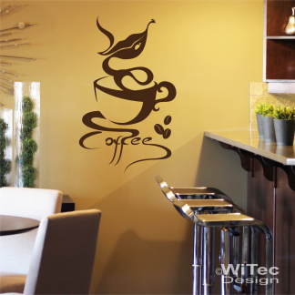 Wandtattoo Coffee Wandaufkleber Kaffee Bistro Lounge