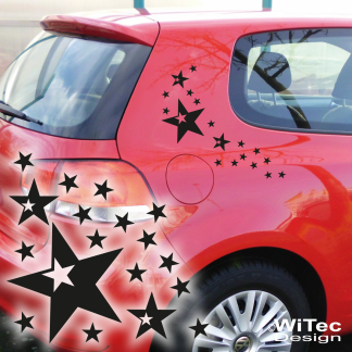 AA266 Autoaufkleber Sterne SET Auto Aufkleber Sticker