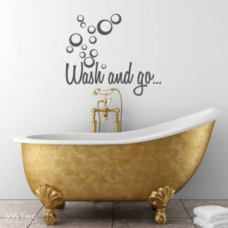 Wandtattoo Badezimmer Wash and go... Wandaufkleber