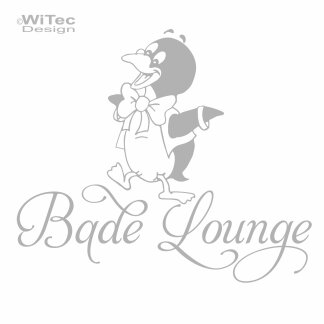 T&uuml;raufkleber Bade Lounge Pinguin Badezimmer