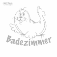 Türaufkleber Seehund Badezimmer Tür Aufkleber