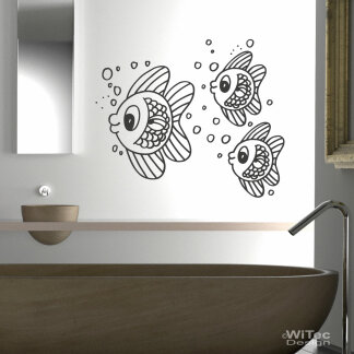 Wandtattoo Badezimmer Fischschwarm Wandaufkleber Fische