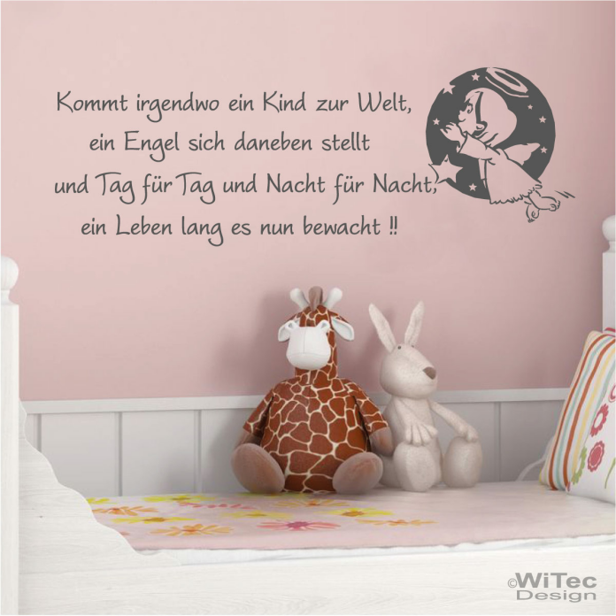 Wandtattoo Kinderzimmer Engel Spruch Kinderreim Wandaufkleber
