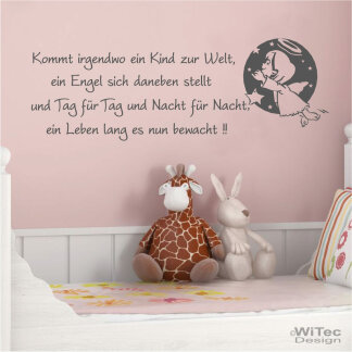 Wandtattoo Kinderzimmer Engel Spruch Kinderreim Wandaufkleber