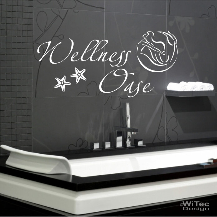 WA353 Wandtattoo Badezimmer Wellness Oase Wandaufkleber