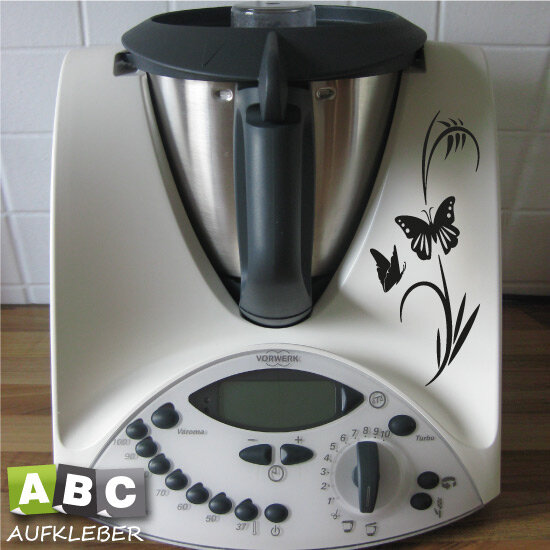 Thermomix Aufkleber Schmetterling Pflanze für Thermomix TM31 TM 31