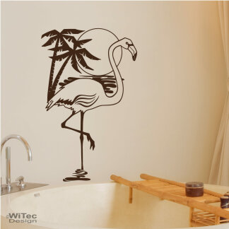 Wandtattoo Badezimmer Flamingo Palme Wandaufkleber