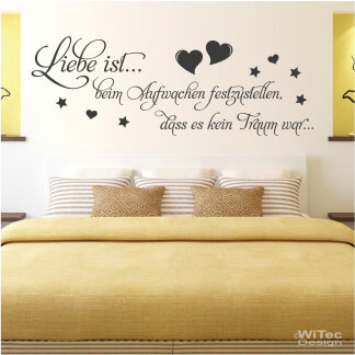 Wandtattoo Wandaufkleber Liebe ist... Schlafzimmer