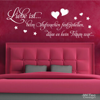 Wandtattoo Wandaufkleber Liebe ist... Schlafzimmer