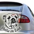 Englische Bulldogge on Tour Autoaufkleber Name Aufkleber Hunde