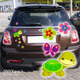 Turtle Schildkröte Blumen Schmetterling Autoaufkleber Auto Aufkleber