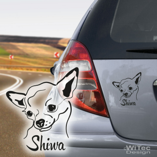Chihuahua Autoaufkleber Name Hundeaufkleber Auto Aufkleber