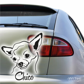 Chihuahua Autoaufkleber Name Hundeaufkleber Auto Aufkleber