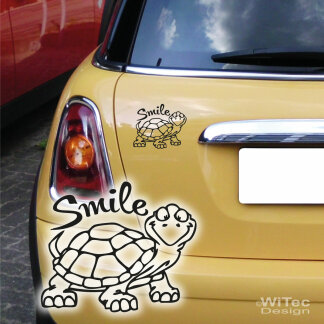 Turtle Schildkr&ouml;te Smile Autoaufkleber Auto...