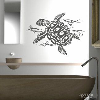 Wandtattoo Badezimmer Schildkr&ouml;te Turtle Wandaufkleber