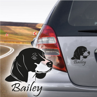 Beagle Autoaufkleber Hundename Aufkleber Hundeaufkleber