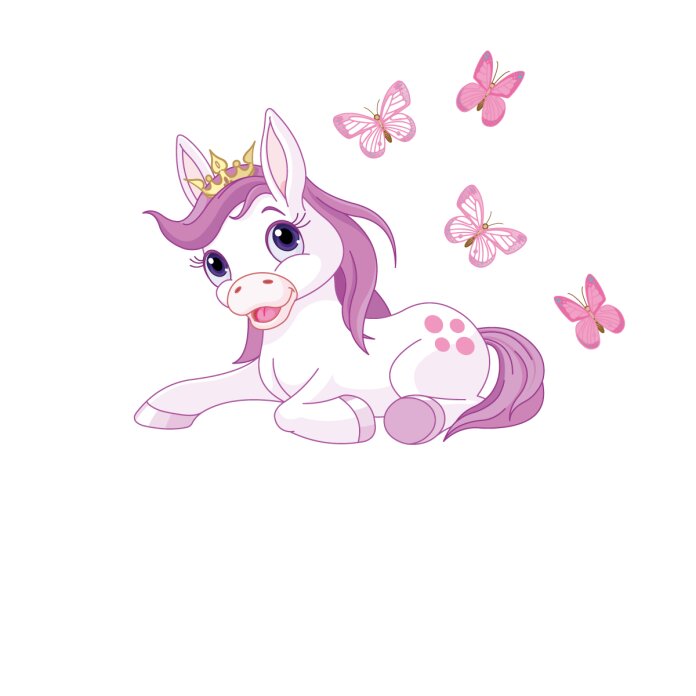 Türaufkleber Pony Pferd Krone Wunschname Tür Aufkleber Wandtattoo