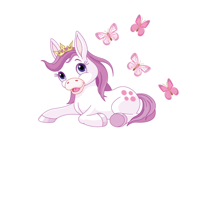 Türaufkleber Pony Pferd Krone Wunschname Tür Aufkleber Wandtattoo