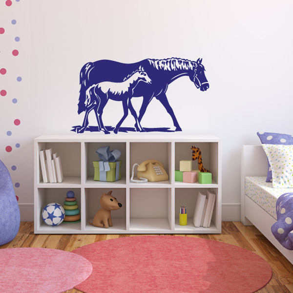 INDIGOS Wandtattoo Springendes Pferd - 120x66cm Schwarz Für Wohnzimmer & Kinderzimmer