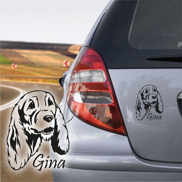 English Cocker Spaniel Autoaufkleber Name Auto Aufkleber Hundeaufkleber