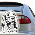 English Cocker Spaniel Autoaufkleber Name Auto Aufkleber Hundeaufkleber