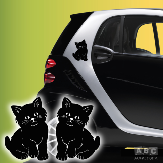 Katze Kätzchen 2er Set Autoaufkleber Auto Aukleber Sticker