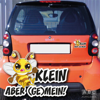 Autoaufkleber Böse Biene KLEIN ABER (GE)MEIN Auto Aufkleber Sticker