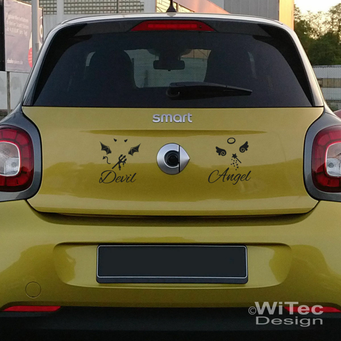 Autoaufkleber Engel Teufel Auto Aufkleber Sticker Set