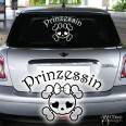 Autoaufkleber Totenkopf Skull Prinzessin Auto Aufkleber