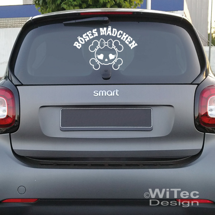 Autoaufkleber Totenkopf Skull Böses Mädchen Auto Aufkleber