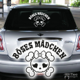 Autoaufkleber Totenkopf Skull Böses Mädchen Auto Aufkleber