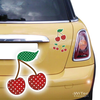 Autoaufkleber Kirschen Rockabilly SET Aufkleber Auto Sticker