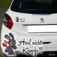 Autoaufkleber Hase Bunny Schriftzug Heul nicht Aufkleber Auto Sticker