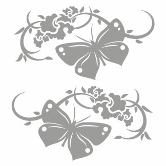 Autoaufkleber Blumenranke Schmetterling 2er Set Motiv Fly