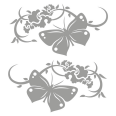 Autoaufkleber Blumenranke Schmetterling Aufkleber 2er Set Motiv Fly