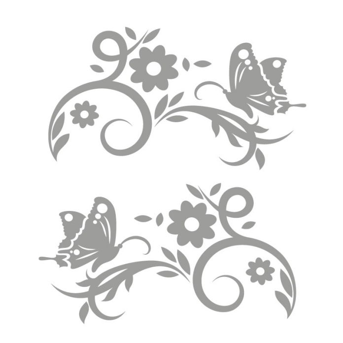 Autoaufkleber Blumenranke Schmetterling Aufkleber 2er Set Motiv Romantic