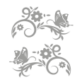 Autoaufkleber Blumenranke Schmetterling Aufkleber 2er Set Motiv Romantic