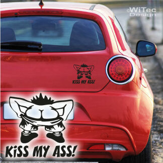 Autoaufkleber Kiss my Ass Fun Aufkleber Auto