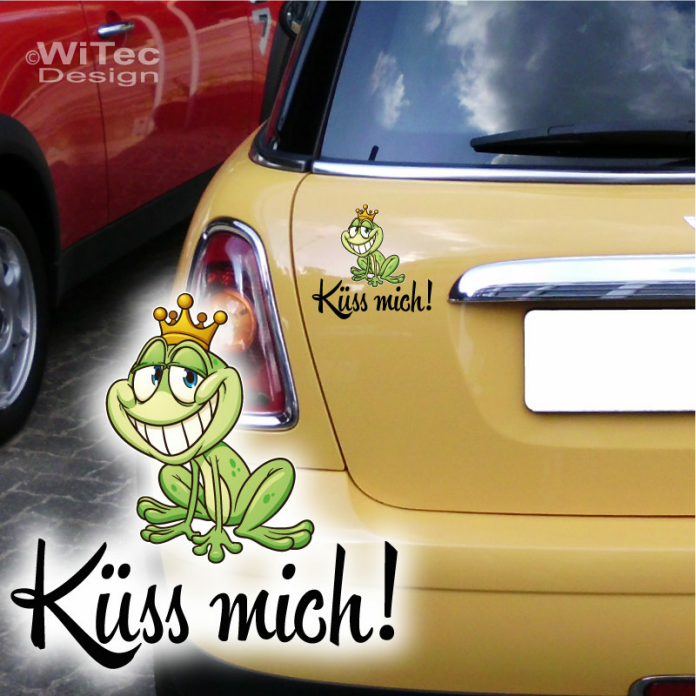Autoaufkleber Frosch Froschkönig Küss mich Aufkleber Auto