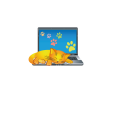 Türaufkleber Katze Laptop Katzenpfoten Home Office