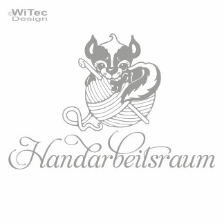 Türaufkleber Handarbeitsraum Stinktier Wolle Türtattoo