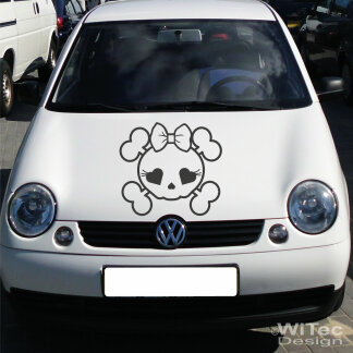 Skull Girl Rockabilly Autoaufkleber Motorhaube