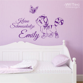 Wandtattoo Kinderzimmer Katze Schmetterling Name...