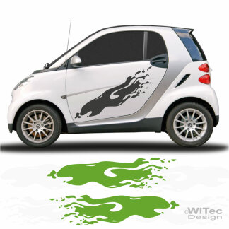 Autoaufkleber Dirty Seitenaufkleber Set f&uuml;r Smart