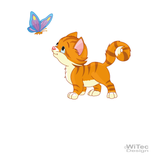 Türaufkleber Katze Wunschname Kinderzimmer Türtattoo