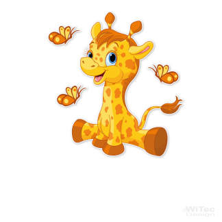 Türaufkleber Giraffe Schmetterlinge Kinderzimmer