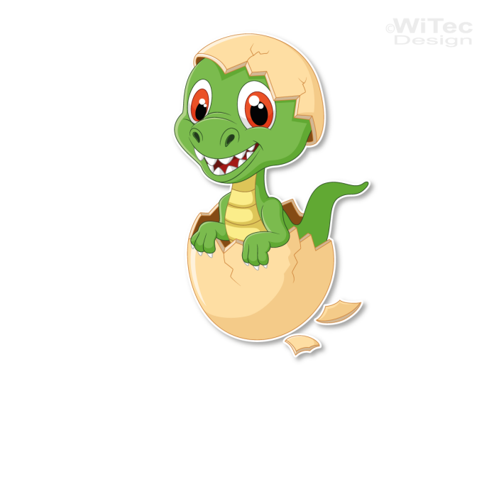 Türaufkleber Dino aus dem Ei Wunschname Kinderzimmer