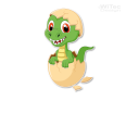 Türaufkleber Dino aus dem Ei Wunschname Kinderzimmer